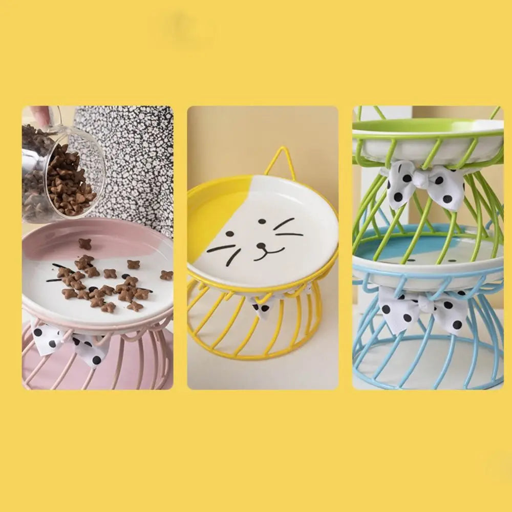 HappyBite Elevated Ceramic Cat Bowl