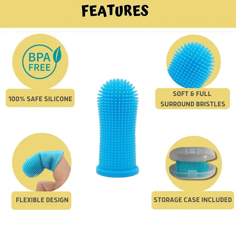 Super Soft Silicone Finger Toothbrush 360° Clean for Pets
