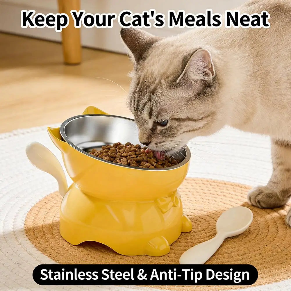Anti-Tip Elevated Cat Bowl