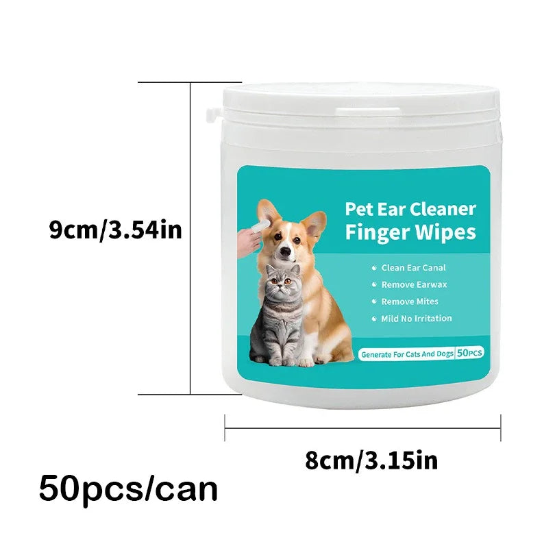 PawFresh Ear Cleaning Finger Wipes – 50 Pack
