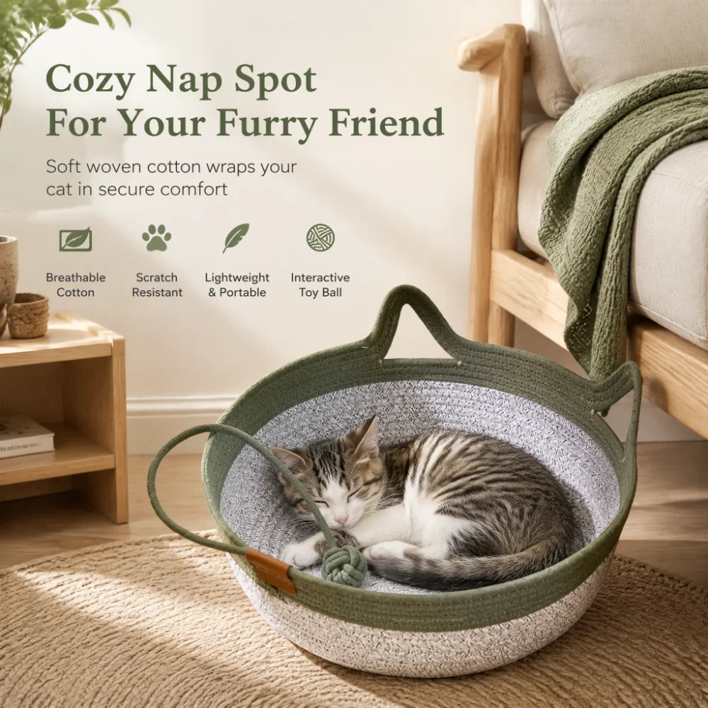 CozyWeave Round Cat Bed