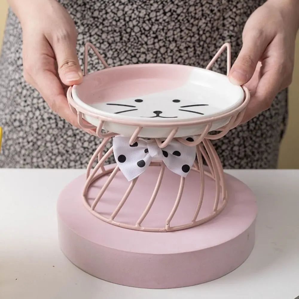 HappyBite Elevated Ceramic Cat Bowl