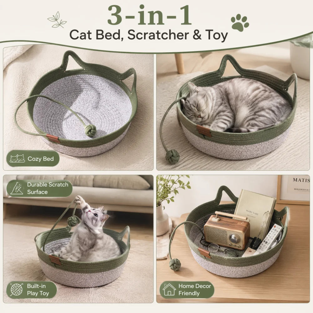 Hand Woven Round Cat Bed