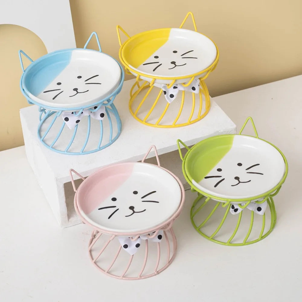 HappyBite Elevated Ceramic Cat Bowl