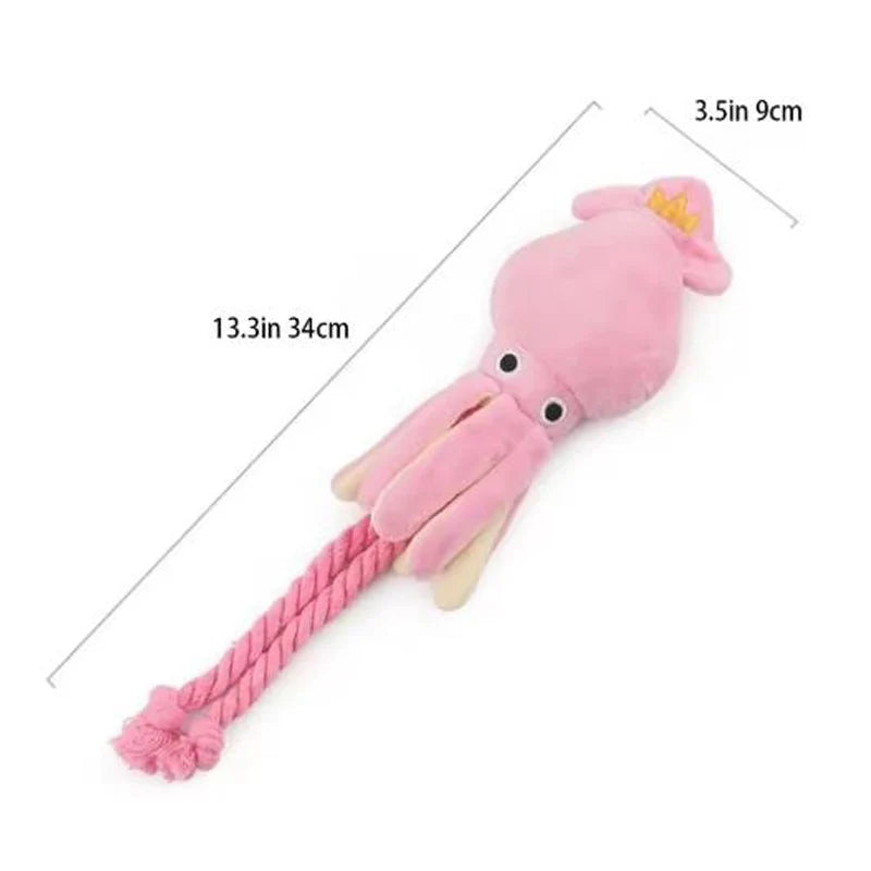 OctoRope Squeaky Chew Toy