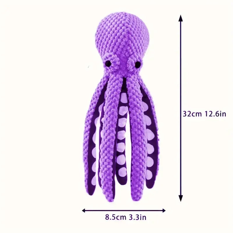 OctoPlay Plush Squeaky Dog Toy