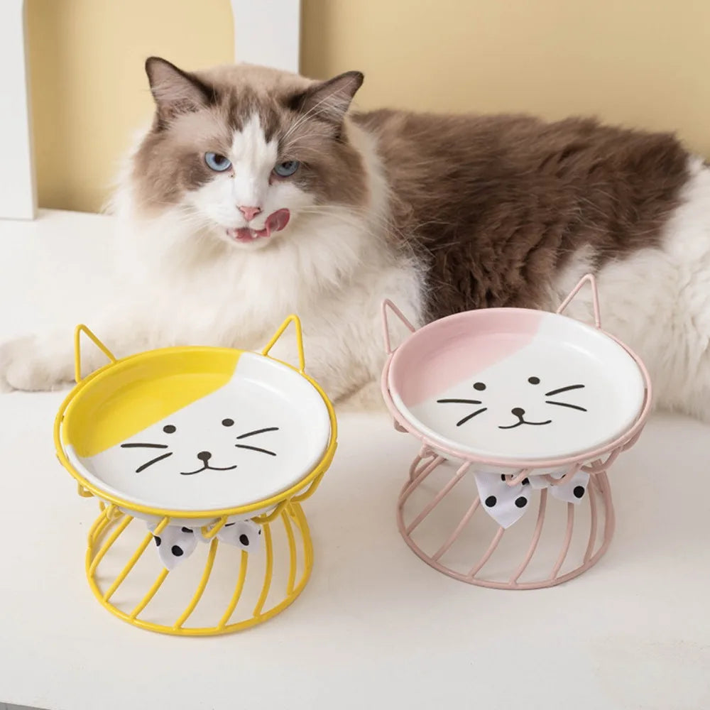 HappyBite Elevated Ceramic Cat Bowl