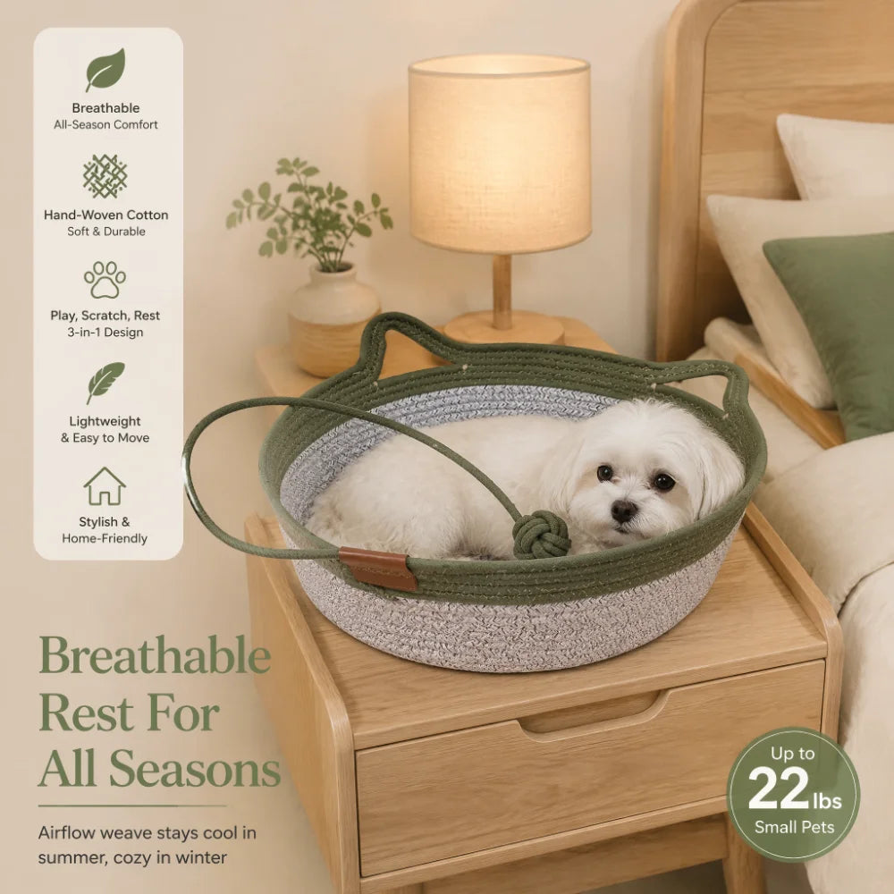 CozyWeave Round Cat Bed