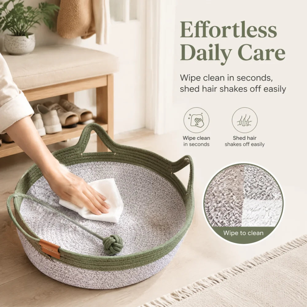 Hand Woven Round Cat Bed