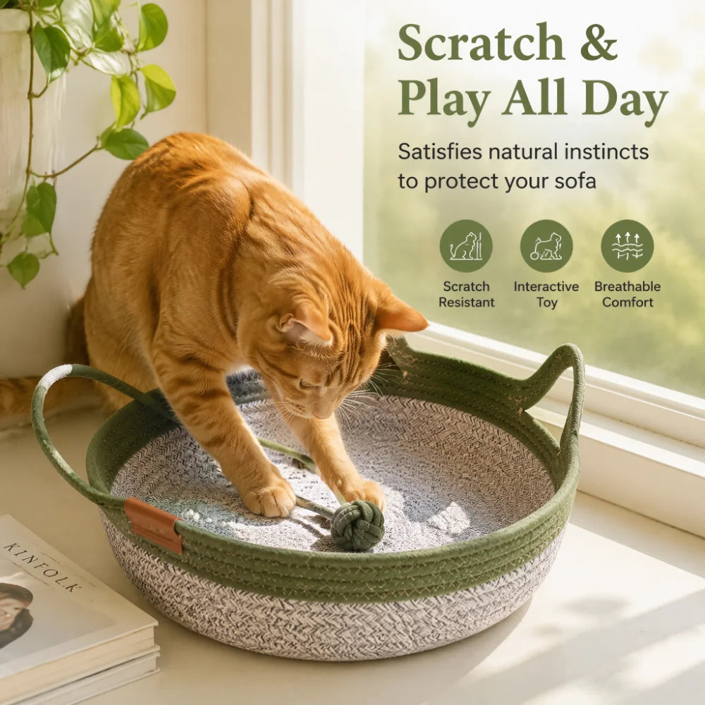 Hand Woven Round Cat Bed